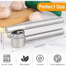 Mabeyn Paslanmaz Çelik Sarımsak Presi – Sarımsak Kesici, Sarımsak Ezici, Sağlam Paslanmaz Çelik Saplı, Pratik Bir Mutfak Yardımcısı ve Mutfak Aleti, 15,8 x 5 cm