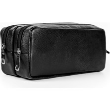 Mabeyn Gözde Proje Deri Çift Gözlü Kalem Kutusu - Makyaj Çantası