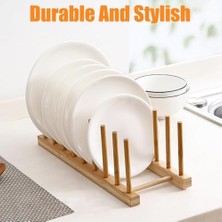 Mabeyn Bambu Tabak Standı – Bölmeli Doğal Ahşap Tabak Düzenleyici | Tabak, Kupa, Kapak, Tepsi ve Mutfak Gereçleri Için Çok Amaçlı Düzenleyici