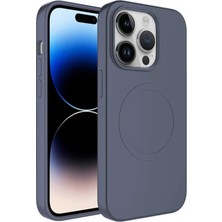 Mabeyn 14 Pro Max Için ile Uyumlu Kılıf Lansman Silikon Kapak Plas Lavendery Gray