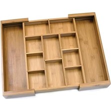 Mabeyn Lipper International 8882 Bambu Ahşap Çıkarılabilir Bölücüler ile 18-3/4 "sofra Takımı Çekmece Organizatörüne Genişletilebilir