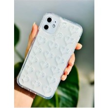 Mabeyn 11 ile Uyumlu 3D Kalp Kabartma Desenli Darbe Önleyici Kamera Korumalı Şeffaf Silikon Kılıf