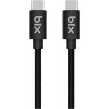 Mabeyn Bix BX-UC02C 60W Type-C To Type-C Hızlı Şarj ve Data Kablosu 1.2 Metre Siyah