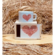 Mabeyn Giftmoda Kalbim Senin Tasarımlı Ahşap Kutulu Kupa Sevgiliye Hediye