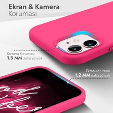 Mabeyn Kılıf Ince Sıvı Silikon 3 Katmanlı Tam Kaplamalı Yumuşak Jel Kauçuk Kılıf Kapak (Parlak Pembe, 11)