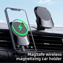 Mabeyn CH-7071 Uyumlu 12 ve 13 Serisi 15W Hızlı Kablosuz Şarjlı Araç Telefon Tutucu Siyah