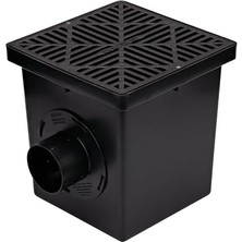 Mabeyn Nds 1200BKITRTL1PK Kare Yakalama Lavabo Tahliye Kiti, 2 Açıklık, 2 Adaptör ve 1 Çıkış Fişi, 30 Cm, Siyah Plastik Izgara