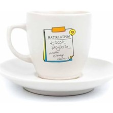 Mabeyn Palto Tasarım Hatırlatma! Küçük Şeylerle Mutlu Olmayı Dene :) Krem Türk Kahvesi Fincanı - Hediye Seramik Türk Kahvesi Fincanı