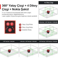 Mabeyn KBL41G 30METRE 4X90⁰/1X360⁰ Otomatik Hizalamalı Li-Ion Çift Akülü Profesyonel Yeşil Çapraz Çizgi Lazer Distomat
