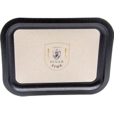 Mabeyn Evle-Azura Desenli Metal Tepsi - Çay Kahve Tepsisi - Sunum Tepsisi 23 cm x 31 cm (Azura Sugar)