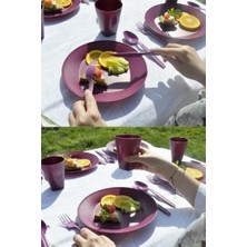 Mabeyn Çantalı Kamp Piknik Seti 4 Kişilik Mor