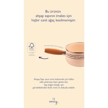 Mabeyn Mötilda Ahşap Saplı Emaye Sos Tavası 16CM 1,3 Litre (Indüksiyon Dahil Tüm Ocaklara Uygun)