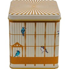 Mabeyn EVLE-ER024-T7 Bird Cage Desenli Kare Metal Saklama Kabı 12X12 cm (Bird Cage)