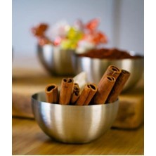 Mabeyn Paslanmaz Çelik Çerezlik Seti, 8.5 Cm, 6 Parça, Dekoratif Servis Kasesi 6 Adet 304 Kalite Paslanmaz Çelik Çerezlik Kuruyemişlik