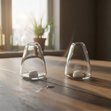 Mabeyn Deconox 2'li Şeffaf Cam Tuzluk ve Biberlik Seti - Klasik ve Modern Tasarımlı Alttan Dolumlu Baharatlık (4x6 Cm)