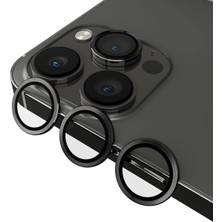 Mabeyn (3577) Koyu Gri Kamera Koruma Temperli Cam Renkli Lens Koruyucu 15 Pro ile Uyumlu