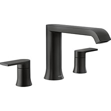 Mabeyn Lx Mat Siyah Iki Saplı Güverte Üstü Modern Roma Küvet Bataryası, Yaygın Küvet Bataryası Seti, Küvet Için Modern Banyo Bataryası (Valf Gerekli), T908BL