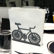 Mabeyn Bisiklet Temalı Siyah Metal Peçetelik Black