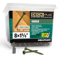 Mabeyn Fasteners 48398 2.3kg 8x1-5/8 Green Star Drıve Deck Plus Screw