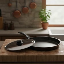 Mabeyn Papilla Nirvana 30 cm Konik Karadeniz Tavası - Yanmaz Yapışmaz Uzun Saplı Balık ve Börek Tavası