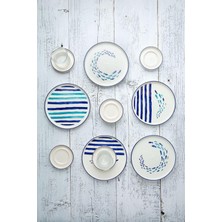 Mabeyn Marin 18 Parça 6 Kişilik Özel Tasarım Hand Made Stackable Kahvaltı Çay Seti