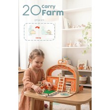 Mamatoyz Carry Farm - Ahşap Çiftlik Oyun Seti Oyuncak - Taşınabilir Çanta - Oyuncak deposu