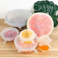 Mabeyn Tineke Taze Tutan Gıda Saklama Streç Kapağı Seti - 6'lı Tekrar Kullanılabilen Silikon Streç Kapak