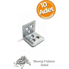 Mabeyn Demir Gönye Köşebent, L Tipi, 30X25X25MM, Mobilya Dolap Köşe Bağlantı Elemanı, 10 Adet