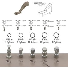 Mabeyn H 3966 Spline Soket Krank Kolu, Taş, Orijinal Versiyon