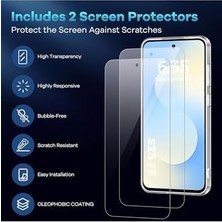 Mabeyn - ile Uyumlu Galaxy S25 Fe Kılıf Kamera Çıkıntılı Korumalı Yumuşak Şeffaf Silikon + 9h Ekran Koruyucu Cam