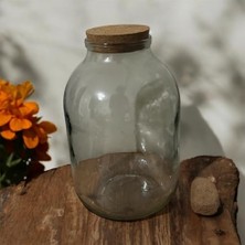 Mabeyn 3000 cc Nostaljik Mantar Kapaklı Cam Kavanoz – Şık, Doğal ve Büyük Hacimli Gıda Saklama Çözümü