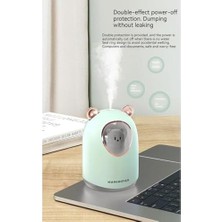 Mabeyn Sevimli Ayı Tasarımlı Aromaterapi Nemlendirici Hava Nemlendirici Difüzör - USB Bağlantılı,yeşil