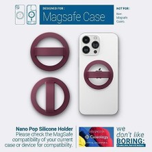 Mabeyn Için Magsafe Özellikli Silikon Telefon Tutucu Pop Burgundy Bean - AFA07065