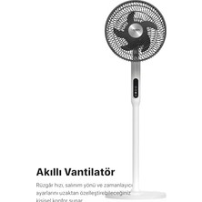 Mabeyn Smart Akıllı Vantilatör Wi-Fi Bluetooth Mobil Uygulama ile Uzaktan Kontrol Edilebilen Max. 60 Db Ultra Sessiz 7 Saat Zamanlayıcı Ayaklı Fan X7430