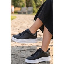 In Step Mcqueen Unısex Siyah Günlük Spor Ayakkabı - Yüksek Tabanlı Comfort Sneaker