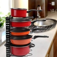 Mabeyn Dolap Için Tencere ve Tava Düzenleyici Organizer Raf 8 Katlı