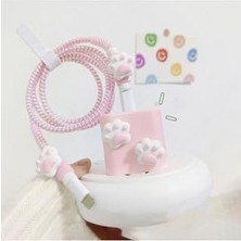 Mabeyn 18W/20W Ile Uyumlu Şarj Kılıfı, Şarj Kablosu Örme Aparatı, Toparlayıcı, Kablo Koruyucu, Patiler