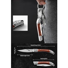 Mabeyn Ahşap Mini Çelik Işlemeli Katlanır Cep Bıçağı – Şık Tasarım, Taşıması Kolay