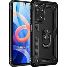 Mabeyn 11 Pro 5g Için Kılıf Military Ring Holder Siyah [ 11 Pro 5g ile Uyumlu Kılıf - Siyah]