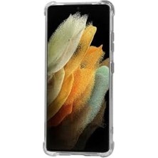 Mabeyn Galaxy S21 Ultra Uyumlu Standlı Süper Silikon Kılıf-Renksiz