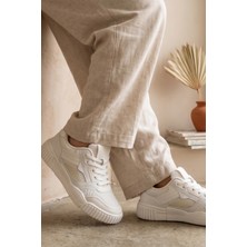 In Step Premium Serisi – Kalın Tabanlı Beyaz Kadın Sneaker