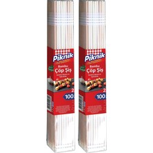 Mabeyn Piknik Ağaç Bambu Çöp Şiş 25 CM–100'LÜ 113-P 2li Paket