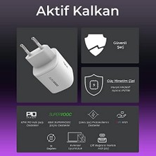 Mabeyn Bix SV67 65W Gan Usb-A Supervooc 2.0 + 67W Pd Type-C Çift Bağlantı Noktalı Yüksek Hızlı Şarj Cihazı, Oppo Find X2, Reno 6, 5, 4, Realme 8 Pro, Gt Neo 2
