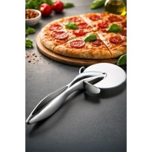 Mabeyn Kaydırmaz Tutamaklı Paslanmaz Çelik Pizza Dilimleyici – Metalik