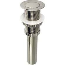 Mabeyn EV8418 Coronet Push Pop-Up Banyo Lavabo Drenajı, Taşmasız, Fırçalanmış Nikel 8,44 x 2,44 x 2,44