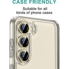 Mabeyn Galaxy S23 Için Kamera Lens Koruyucuları Metal Gold Renk Temperli Cam Çizilmez Bağımsız Kamera Koruyucu