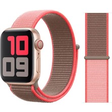 Mabeyn - 42MM ile Uyumlu Krd-03 Hasır Kordon 56-Neon Pink 1