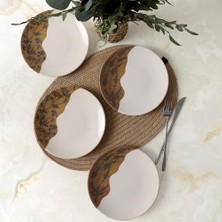 Mabeyn Keramika Terra Leaf Ege Pasta Tabağı 20 cm 4 Adet 22878-79