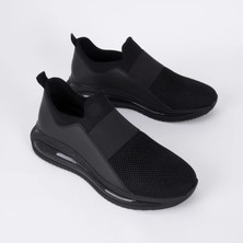 Trust Shoes D4207 Erkek Siyah Spor Ayakkabı – Nefes Alabilir Mesh & Deri Günlük Kullanım