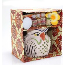 Elwes Seramik Baykuşlu Buhurdanlık Seti